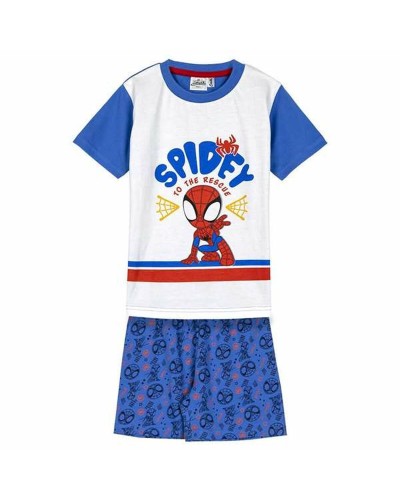 Pyjama Spiderman Enfant Bleu Coton - Marvel Spidey Sommeil Confortable
