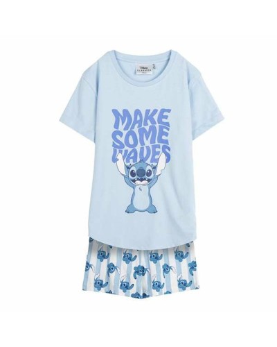 Disney Pijama Niño Stitch Azul Algodón - Suave y Cómodo
