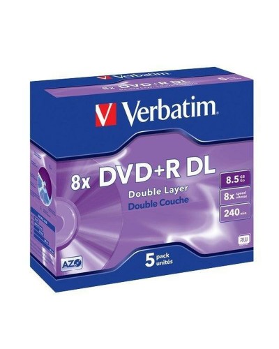 Verbatim DVD-R 8.5GB 8x - Pack 5 Disques - Archivage de Données
