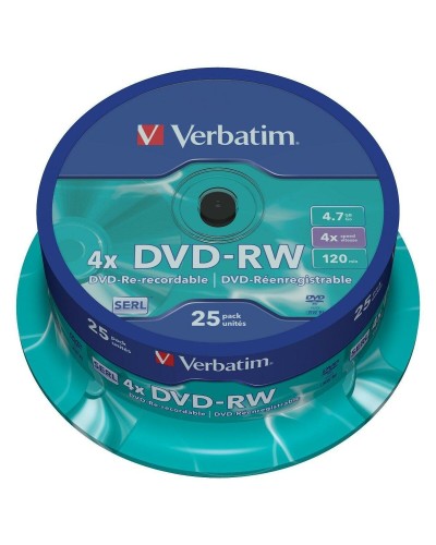 DVD-RW Verbatim    25 Stuks Multicolour 4,7 GB 4x