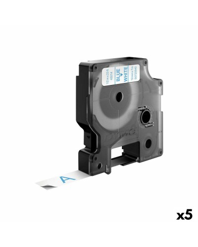 Laminerat Band till Etikettskrivare Dymo D1 45014 12 mm LabelManager™ Vit Blå Svart (5 antal)