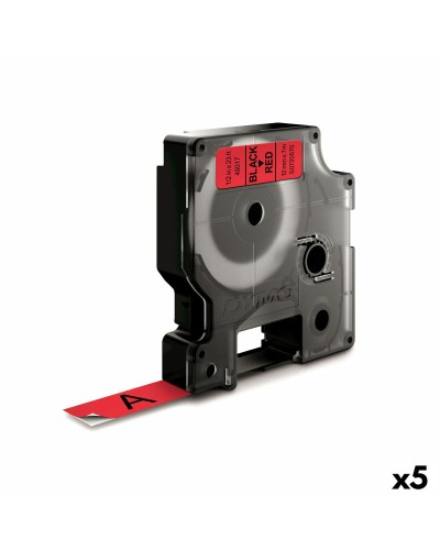 Gelamineerde Tape voor Labelmakers Dymo D1 45017 12 mm LabelManager™ Rood Zwart (5 Stuks)