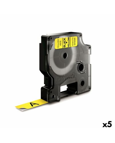 Laminerat Band till Etikettskrivare Dymo D1 45018 12 mm LabelManager™ Gul Svart (5 antal)