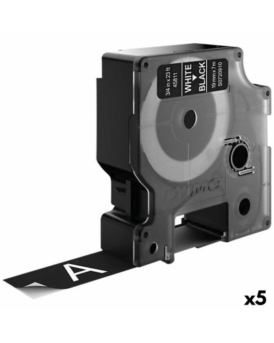 Dymo D1 45811 Laminierband Weiß/Schwarz für LabelManager - 5 Stück
