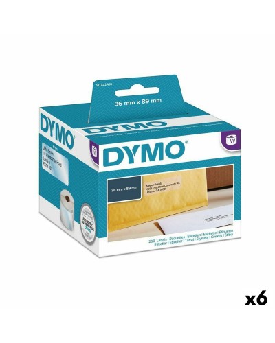 Dymo LabelWriter 89x36 Transparent Labels - 6 Rolls - Adhesive Labels
