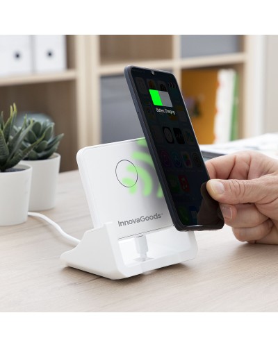 Trådlös laddare i många positioner med stödbas Pomchar InnovaGoods