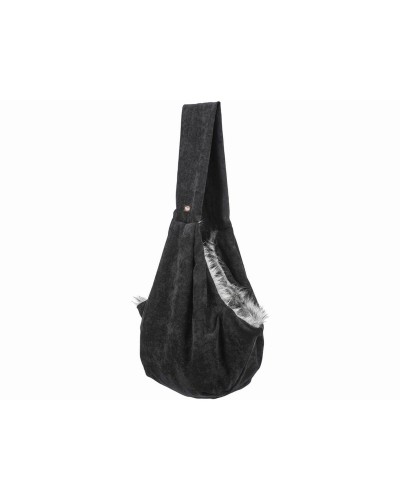 Trixie Borsa Tracolla Animali - Nero/Grigio, 22x20x60cm - Trasporto Comodo
