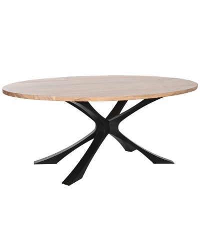DKD Home Decor Tavolo Pranzo Metallo Acacia 200x110cm - Design Moderno
