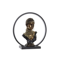 DKD Home Decor Leuchtende Harzdekoration Afrikanisches Thema (35,5 x 11 x 36 cm)
