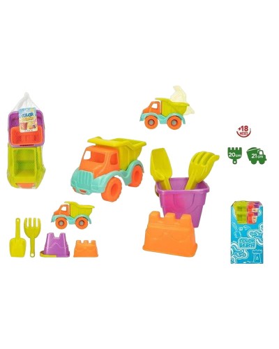 Colorbaby Set Juguetes Playa: Camión Volquete 21cm & 4 Accesorios - Playa
