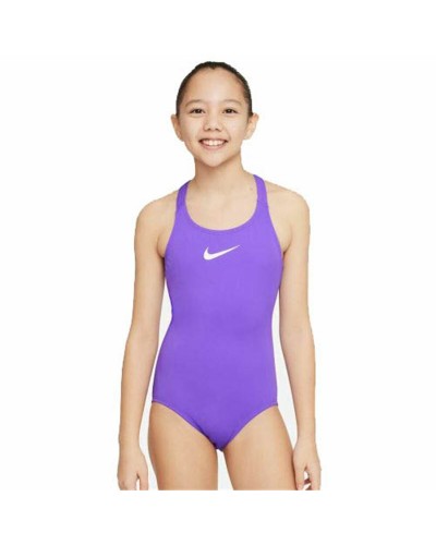 Zwempak voor Meisjes Nike Racerback Mahonie