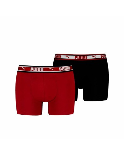 Puma Men's Boxer Black Red: Stretchy Cotton Comfort Sport
