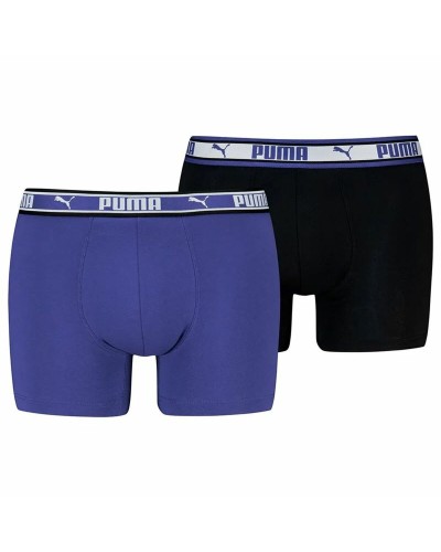Puma Boxer Homme Bleu - Coton Stretch - Sous-vêtement Sport Confort

