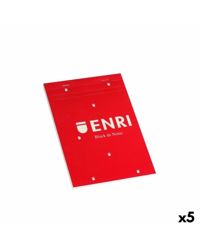 ENRI Enveloppe Papier Rouge A5, 80pg, 4mm, 5pcs - Cahier de Notes École Bureau
