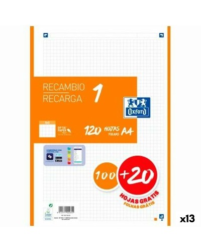 Rutnätsark Oxford Classic Orange A4 120 Blad Reservdel (13 antal)