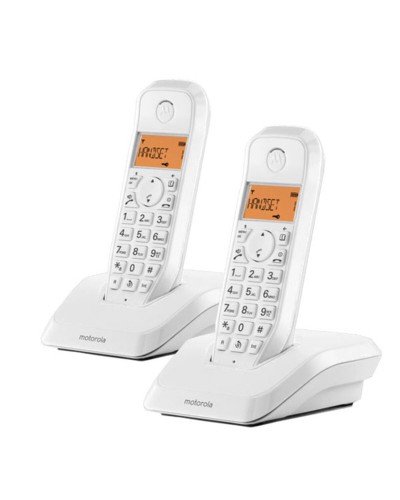 Motorola S1202 Cordless Duo - Teléfono Inalámbrico con 2 Auriculares
