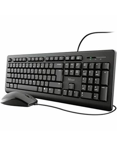 Keyboard and Mouse Trust TKM-250 Black Spanish Qwerty