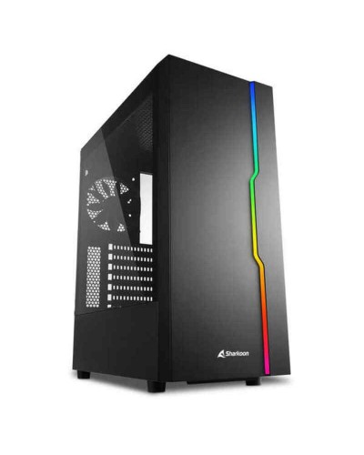 Sharkoon RGB Slider ATX PC-Gehäuse - Seitenteil aus gehärtetem Glas - Gaming
