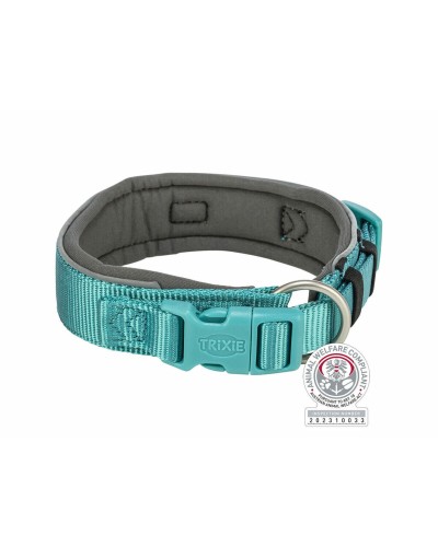 Trixie Collar para Perros Premium S/M 33-42cm - Grafito Azul Claro - Resistente

