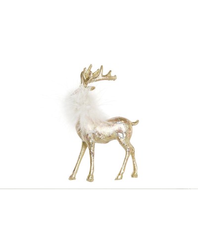 DKD Home Decor Renna Natalizia Resina - Decorazione Tavolo 8x4x12cm
