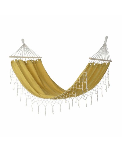 Hangmat DKD Home Decor Oker Polyester Katoen Pijnboom Franjes (255 x 80 x 28 cm)