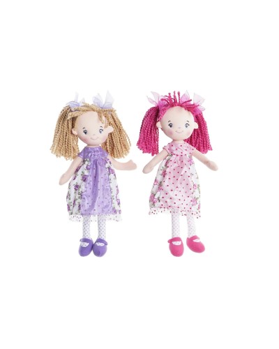 DKD Home Decor Fabric Doll - 20x8x30cm - Set of 2 Units - Home Decoration
