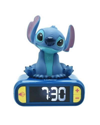 Lexibook Despertador Digital Stitch - Sonidos de la Naturaleza, Pantalla LCD, Niños
