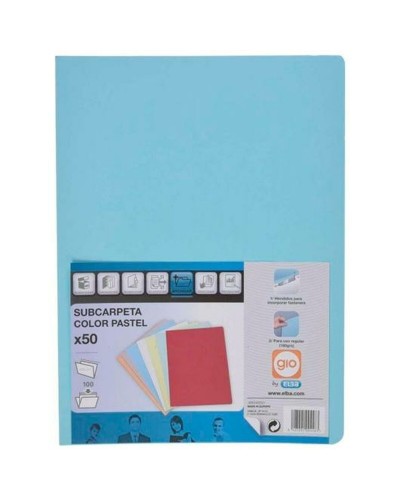 Elba Sous-Chemises A4 Bleu Pastel - 50 pcs (Paquet de 5)
