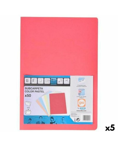 Elba Sous-Chemises A4 Rouges - 50 Pcs (5 Unités) - Organisation Documents Bureau
