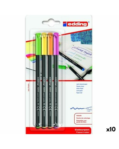 Edding 10 Black Fine Point Pens - Perfect for Writing and Drawing
