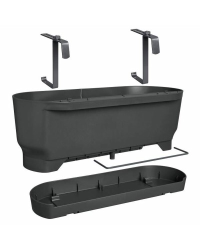 Elho Greenville Pflanzgefäß Schwarz Ø 52 cm, 21,2 x 52 x 19,4 cm
