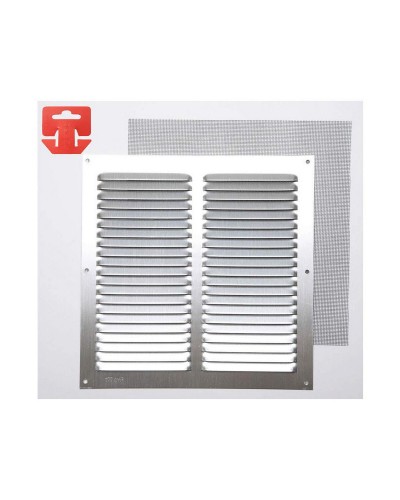 Grille Moustiquaire en Aluminium Chromé Fepre 25 x 25 cm
