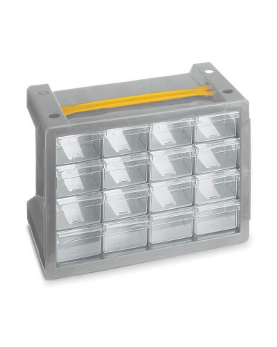 Lipasto Terry N16 Harmaa Ruuvit Läpinäkyvä 16 laatikkoa
