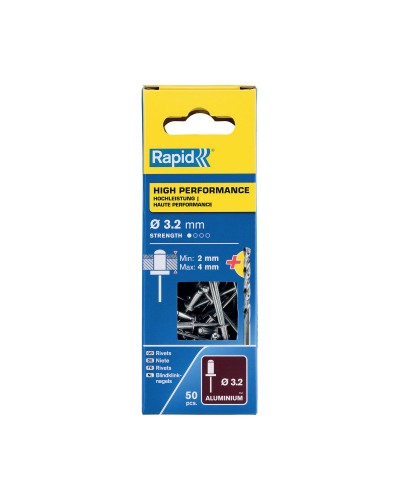 Nitar Rapid 5000383 Axel Ø 3,2 x 8 mm Aluminium (50 antal)