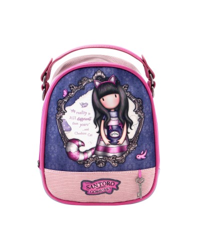 Mochila Gorjuss Cheshire Cat Mini Rosa Púrpura, 18,8x22x10,2 cm

