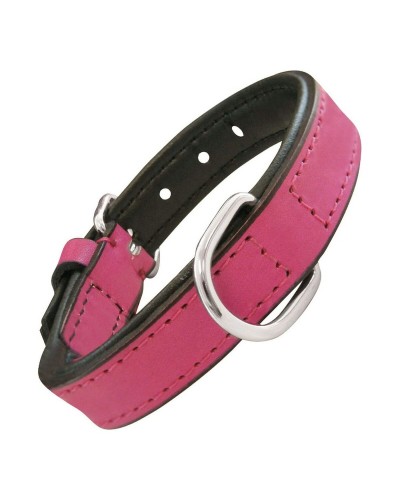Gloria Dog Collar Quilted Fuchsia 40x2cm - Adjustable and Comfortable

