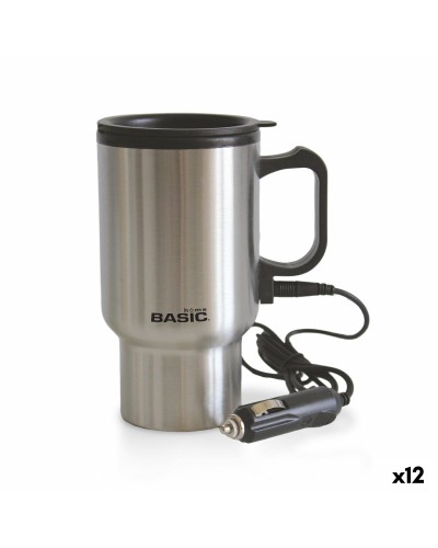 Taza Eléctrica Plateada Basic Home 400ml - Mug Térmico Viaje (12uds)
