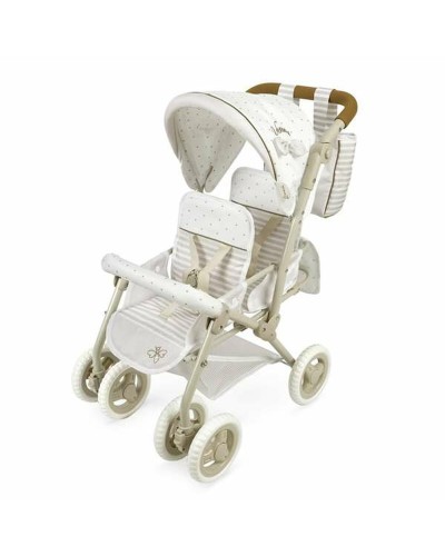 Decuevas Verona: Cochecito Gemelar para Muñecas Plegable con Bolso y Cesta
