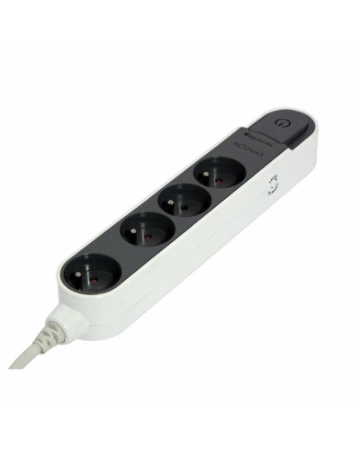 Chacon Multiprise 4 Prises avec Interrupteur - Protection Surtension - Maison/Bureau
