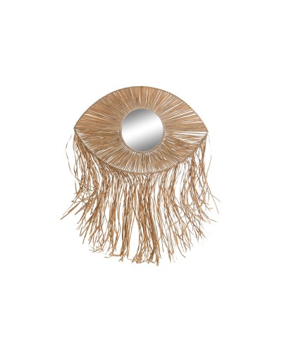 Väggspegel DKD Home Decor 61 x 6 x 80 cm Järn Naturliga fibrer Bali