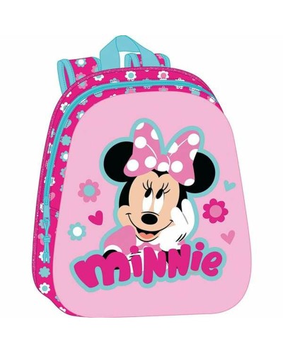 Mochila Escolar Minnie Mouse Rosa - 27x33x10cm - Niña
