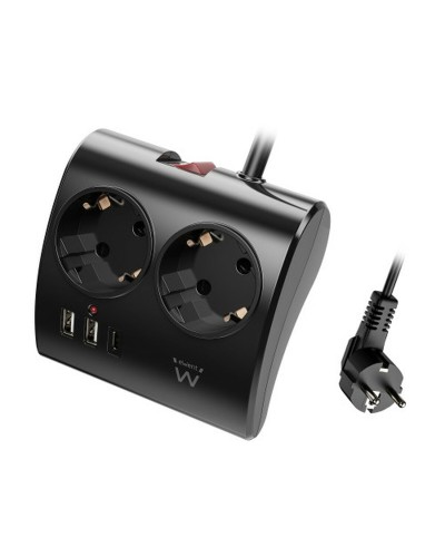 Ewent EW3871 Power Strip 6 Sockets 1.5m Overvoltage Protection
