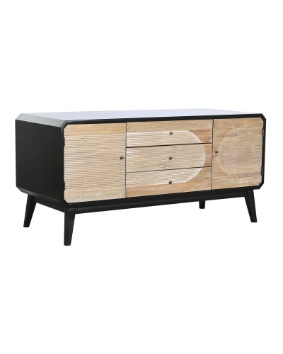 DKD Home Decor TV-Möbel Schwarz 120 cm, Perfekt für Wohn- und Schlafzimmer
