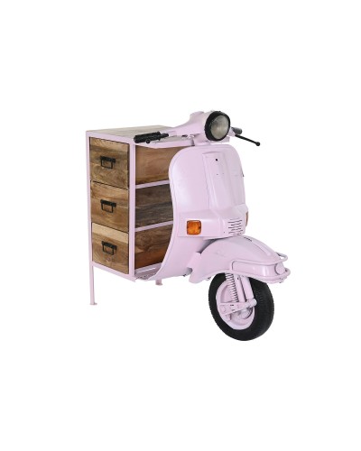 Cajonera Moto Rosa de DKD Home Decor | Metal y Madera de Mango | 100 x 68 x 105 cm | Moderna y Práctica
