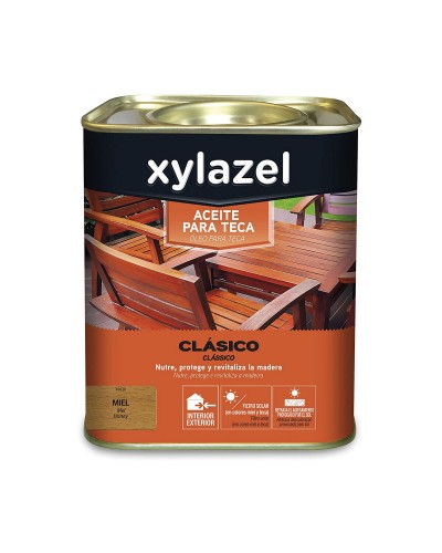 Olio Protettivo per Teak Xylazel Classic Miele | 750 ml | Finitura Opaca