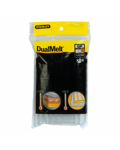 Barras de Pegamento Termofusible Stanley Dual Melt Ø 7 mm x 100 mm | Paquete de 24 Barras

