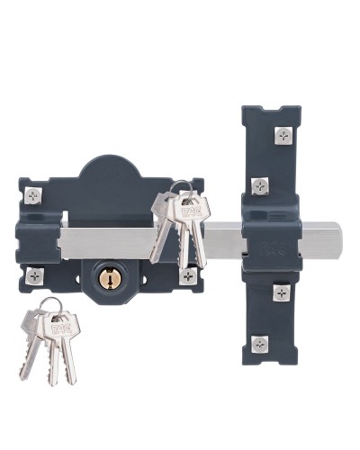 Chiavistello di sicurezza FAC 101-L/105 in acciaio, grigio scuro, 50 x 105 mm