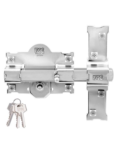 Chiavistello di sicurezza FAC 101-R/105 Nichel, Acciaio, Lunghezza: 105 mm, Larghezza: 50 mm