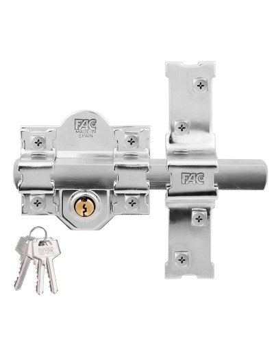 Cerradura de seguridad Fac 301-l/80 Niquelada, 50 x 80 mm
