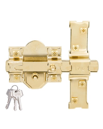 Cerrojo de seguridad FAC 301-r/80 de acero dorado, 50 x 80 mm.
